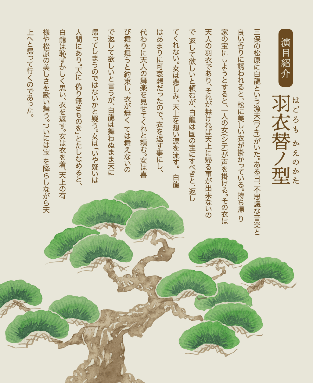 演目紹介 羽衣替丿型