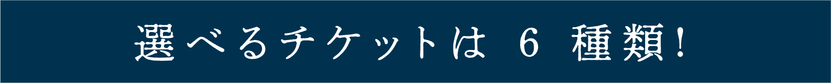 選べるチケットは６種類！